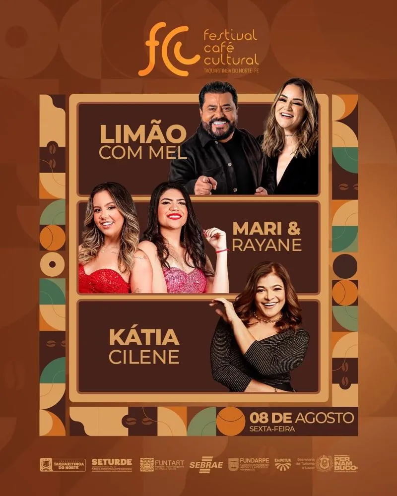 Festival Café Cultural 2025 agita Taquaritinga do Norte com mistura de ritmos e tradição cafeeira