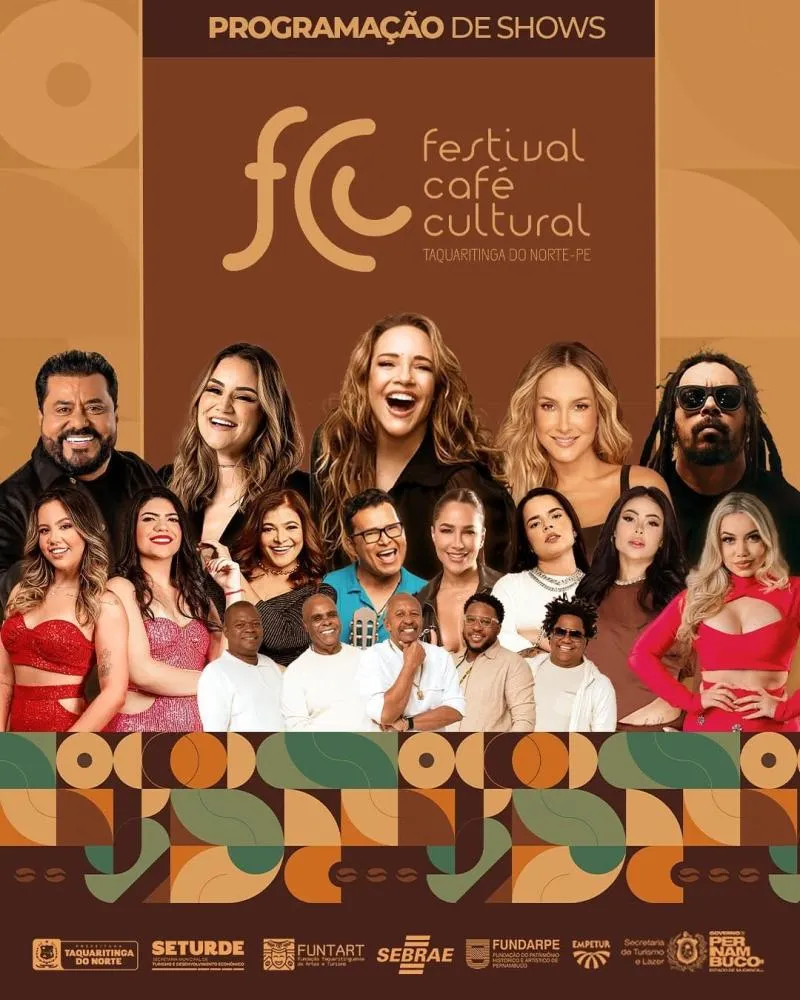 Festival Café Cultural 2025 agita Taquaritinga do Norte com mistura de ritmos e tradição cafeeira