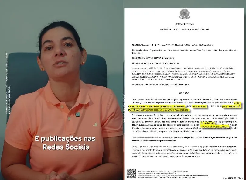 Após denúncia de Viviane Facundes, Justiça identifica responsáveis por perfil no TikTok.